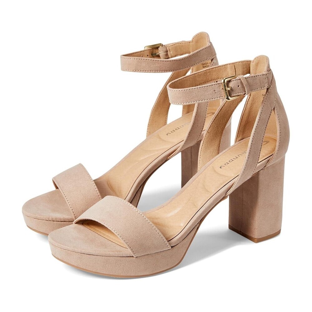 CL By Laundry Go on 2 Dress Sandals Women 9W Nude Block Heel Ankle Strap GAL1720